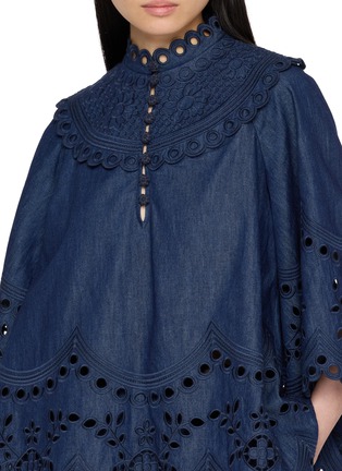 - ZIMMERMANN - Embroidered Cut Out Cotton Shirt