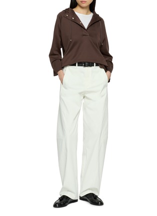 模特儿示范图 - 点击放大 - HERNO - 抽绳连帽半开襟针织上衣