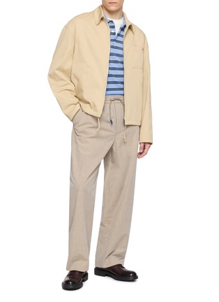 模特儿示范图 - 点击放大 - LOEWE - Double L Embroidered Cotton Twill Jacket