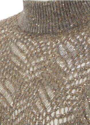  - BRUNELLO CUCINELLI - 亮片镂空针织上衣