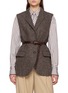 BRUNELLO CUCINELLI 人字纹腰带饰翻领西装马甲
