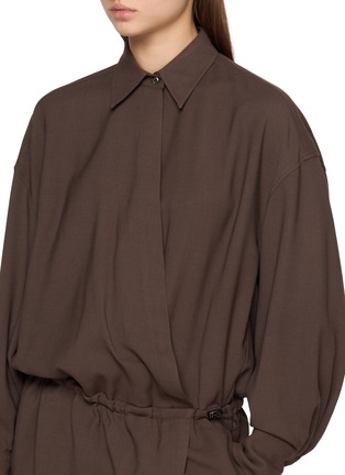  - BRUNELLO CUCINELLI - 衬衫领交叠裹身连衣裙