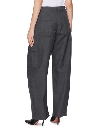 背面 - 点击放大 - BRUNELLO CUCINELLI - 格纹工装羊毛阔腿裤