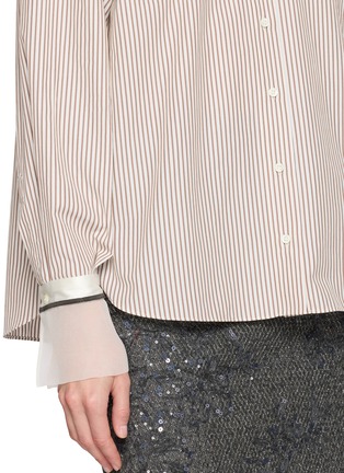  - BRUNELLO CUCINELLI - 翻边袖口条纹衬衫