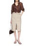 模特儿示范图 - 点击放大 - EDITION - Ruffle Belted Waist Midi Skirt