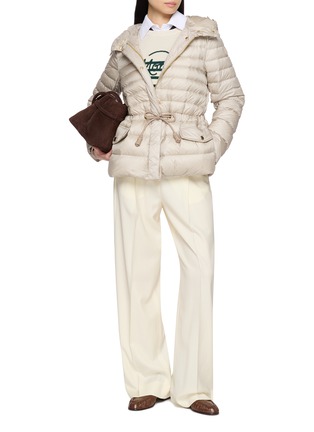 模特儿示范图 - 点击放大 - MONCLER - 抽褶痕阔腿西裤