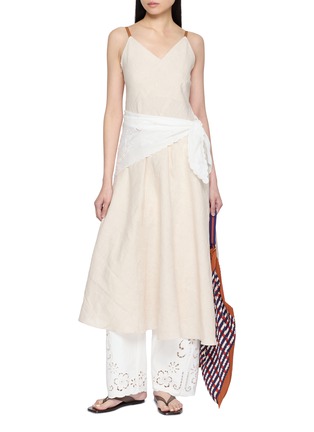 模特儿示范图 - 点击放大 - EDITION - Leather Shoulder Strap Midi Dress