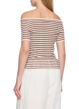 背面 - 点击放大 - EDITION - Striped Off Shoulder Knitted Top