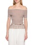 首图 - 点击放大 - EDITION - Striped Off Shoulder Knitted Top