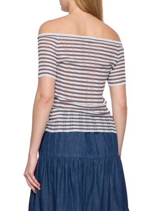 背面 - 点击放大 - EDITION - Striped Off Shoulder Knitted Top