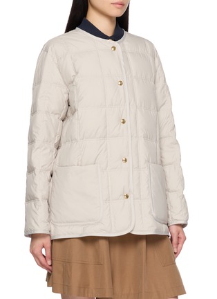 细节 - 点击放大 - MONCLER - 绒毛领收腰绗缝夹克