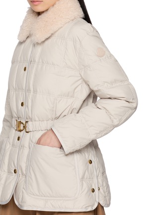  - MONCLER - 绒毛领收腰绗缝夹克