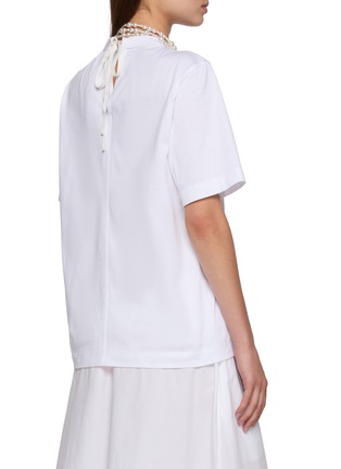 背面 - 点击放大 - CARVEN - 后系带仿珍珠装饰短袖 T 恤