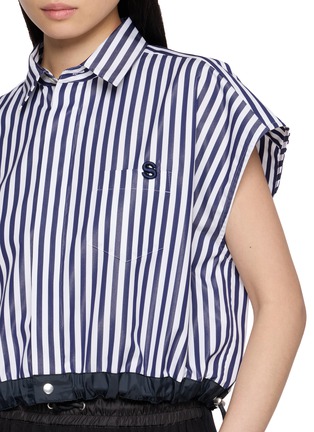 - SACAI - 条纹短袖衬衫