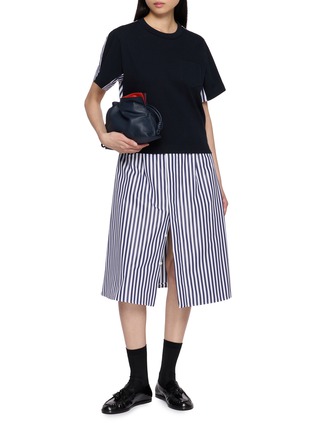 模特儿示范图 - 点击放大 - SACAI - 拼接系带连衣裙