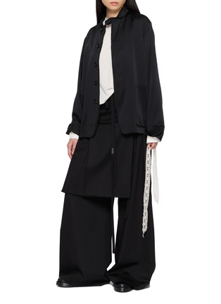 模特儿示范图 - 点击放大 - ANN DEMEULEMEESTER - NIKKI 标语纯棉上衣