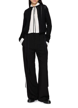 模特儿示范图 - 点击放大 - ANN DEMEULEMEESTER - ANNEKE 飘带阔腿长裤