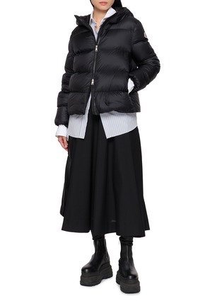 模特儿示范图 - 点击放大 - MONCLER - 连帽拉链羽绒夹克
