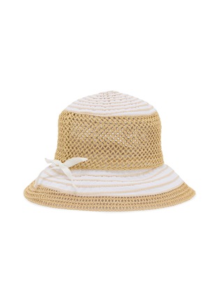 细节 - 点击放大 - GREVI - Bow Detail Crochet Bucket Hat