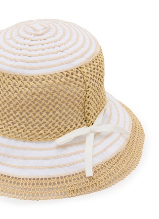 细节 - 点击放大 - GREVI - Bow Detail Crochet Bucket Hat