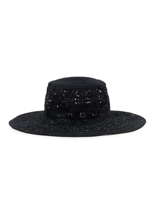 细节 - 点击放大 - GREVI - Broderie Anglaise Wide-Brim Bucket Hat