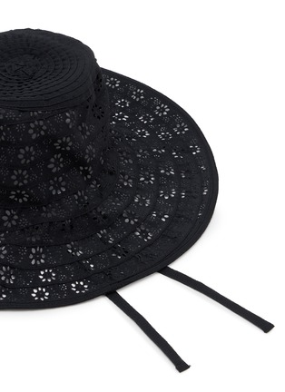 细节 - 点击放大 - GREVI - Broderie Anglaise Wide-Brim Bucket Hat