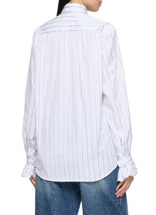 背面 - 点击放大 - BOURRIENNE PARIS X - High Officer Collar Ruffle Detail Striped Shirt