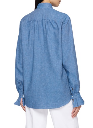 背面 - 点击放大 - BOURRIENNE PARIS X - High Officer Collar Ruffle Detail Linen Shirt