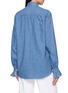 背面 - 点击放大 - BOURRIENNE PARIS X - High Officer Collar Ruffle Detail Linen Shirt