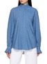 首图 - 点击放大 - BOURRIENNE PARIS X - High Officer Collar Ruffle Detail Linen Shirt