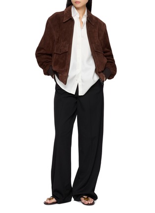 模特儿示范图 - 点击放大 - BOURRIENNE PARIS X - Silk Long Sleeve Shirt