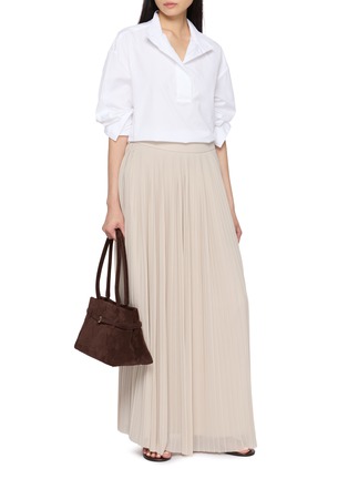 模特儿示范图 - 点击放大 - BOURRIENNE PARIS X - High Officer Collar Long Hem Shirt