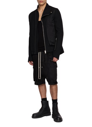 模特儿示范图 - 点击放大 - RICK OWENS - Panelled Asymmetric Zip Jacket