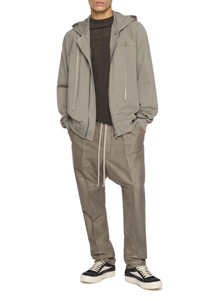 模特儿示范图 - 点击放大 - RICK OWENS - Cotton Windbreaker Zip Up Hoodie
