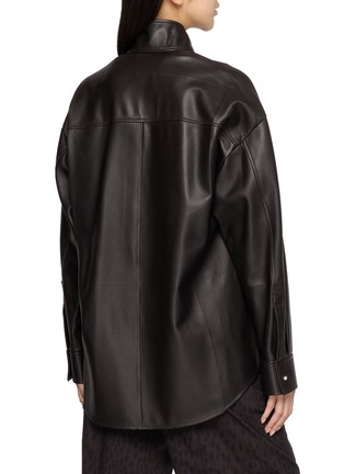 背面 - 点击放大 - NACKIYÉ - High Neck Button Up Leather Jacket