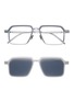 首图 - 点击放大 - A. SOCIETY - Kowloon Metal Rectangular Clip On Sunglasses