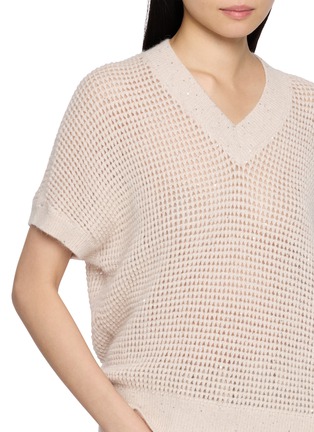  - PESERICO - Short Sleeve V-Neck Knit Top
