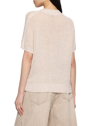 背面 - 点击放大 - PESERICO - Short Sleeve V-Neck Knit Top