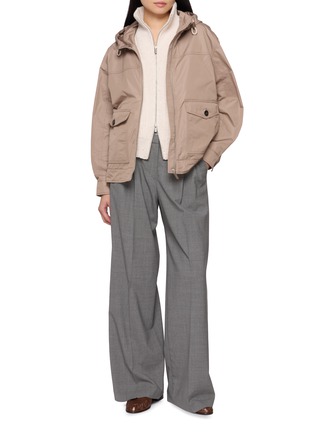 模特儿示范图 - 点击放大 - PESERICO - Adjustable Drawstring Hood Jacket