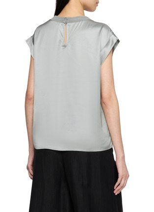 背面 - 点击放大 - PESERICO - Round Neck Satin Top
