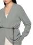  - PESERICO - Belted Embellished Cuff Knit Cardigan