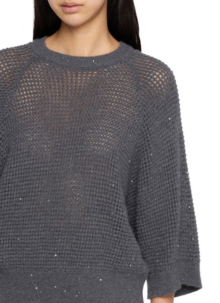  - PESERICO - Crewneck Sequin Open Knit Sweater