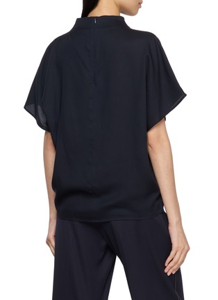 背面 - 点击放大 - PESERICO - Mock Neck Embellished Short Sleeve Top