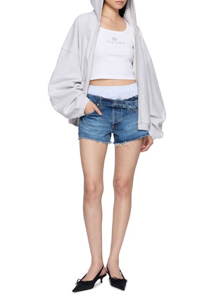 模特儿示范图 - 点击放大 - ALEXANDERWANG - 热转印装饰拉链连帽衫
