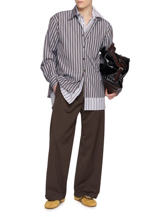 模特儿示范图 - 点击放大 - DRIES VAN NOTEN - Camber Layered Striped Shirt