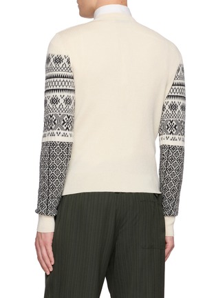 背面 - 点击放大 - DRIES VAN NOTEN - Fair Isle Pattern Wool Cotton Knit Cardigan
