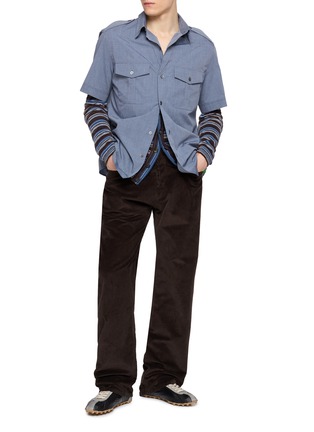 模特儿示范图 - 点击放大 - MAISON MARGIELA - Striped Wool Knit Cardigan
