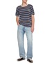 模特儿示范图 - 点击放大 - MAISON MARGIELA - Short Sleeve Striped Knit Top