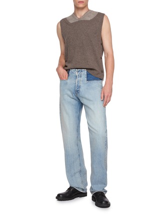 模特儿示范图 - 点击放大 - MAISON MARGIELA - Fused Panel Wool Knit Sweater Vest