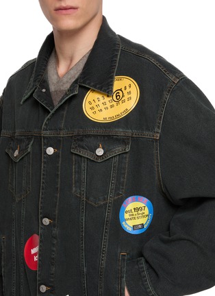  - MM6 MAISON MARGIELA - Sticker Patch Dark Wash Cotton Denim Jacket